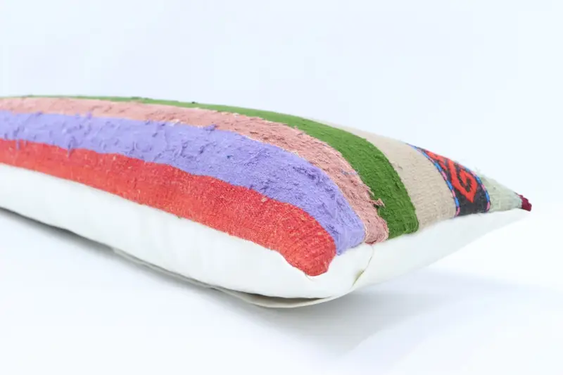 Turkish Bench Pillow, 12x48 Green Cushion Case, Vintage Pillow, Vintage Kilim Throw Pillow, Boho Pillow, Pillow, Sofa Bolster Pillow Cover - 6