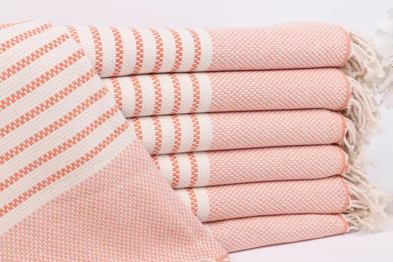 Toalla de algodón naranja-natural, regalo de boda, 40x75 pulgadas