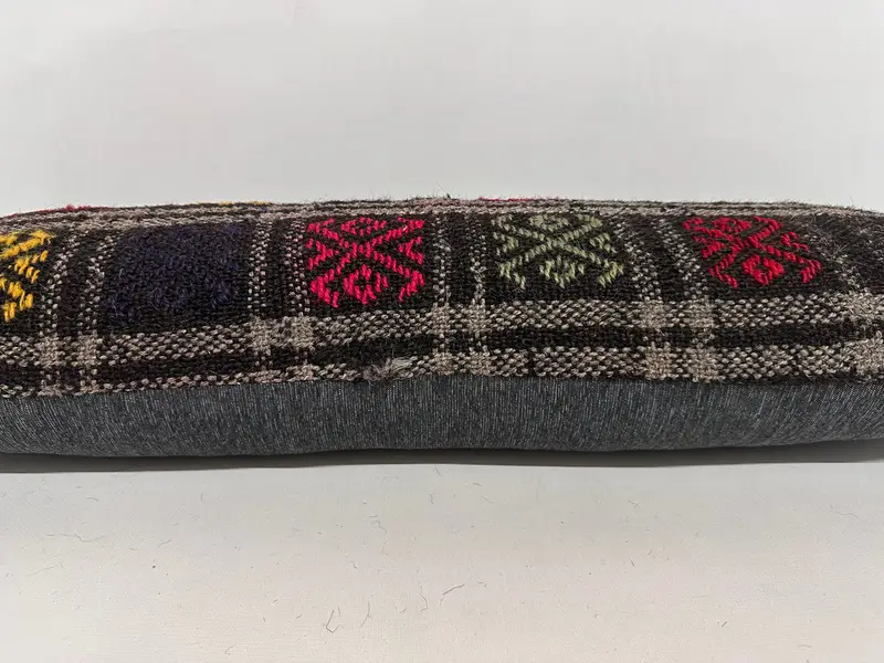 Handmade Kilim Cushion, Bed Pillow Sham, 12x36 Brown Pillow Case, Vintage Kilim Throw Pillow, Chair Pillow Case, Vintage Kilim Pillow, Pillow - 5