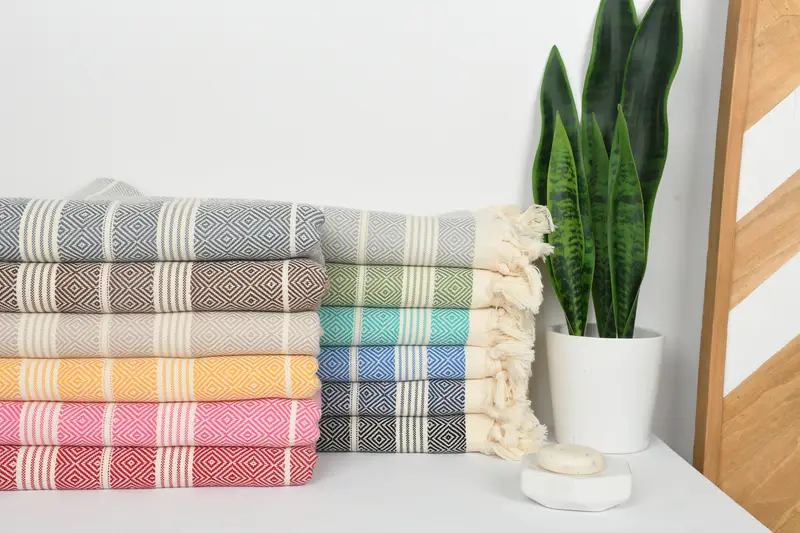 70x38 Cotton Diamond Towel, Peshtemal Towel, Custom monogram Turkish beach towel USA, Wedding Favors, Bachelorette Party Gift, Baby Boy Gift - 2