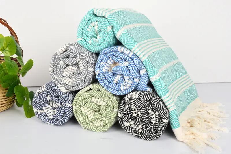 70x38 Cotton Diamond Towel, Peshtemal Towel, Custom monogram Turkish beach towel USA, Wedding Favors, Bachelorette Party Gift, Baby Boy Gift - 5