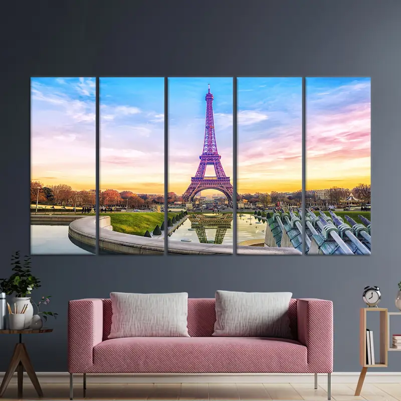 Paris Wall Art, Eiffel Tower Canvas, France Landscape Print, Paris Landscape Wall Art, Eiffel Tower Landscape, Eiffel Lover Gift, Home Decor - 5