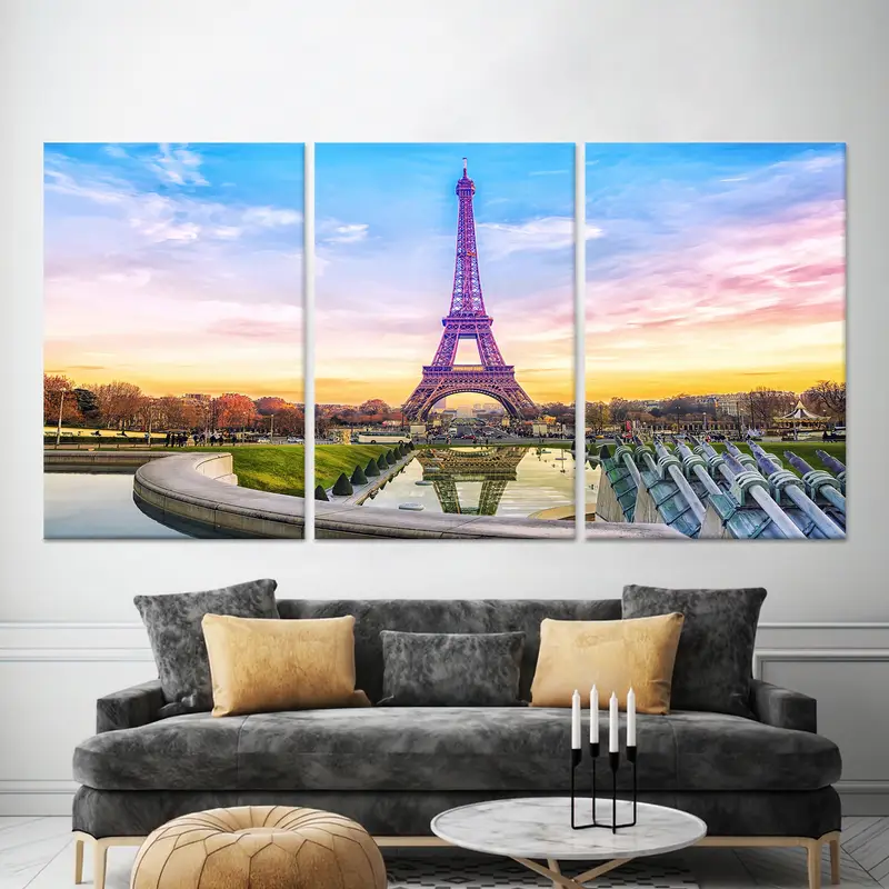 Paris Wall Art, Eiffel Tower Canvas, France Landscape Print, Paris Landscape Wall Art, Eiffel Tower Landscape, Eiffel Lover Gift, Home Decor - 3