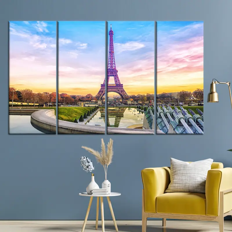 Paris Wall Art, Eiffel Tower Canvas, France Landscape Print, Paris Landscape Wall Art, Eiffel Tower Landscape, Eiffel Lover Gift, Home Decor - 4