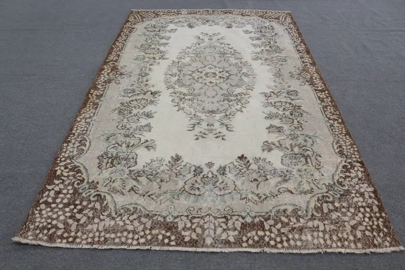 Zarif Bej Oryantal Halı, 9,1x9,12 ft Şık Dekor