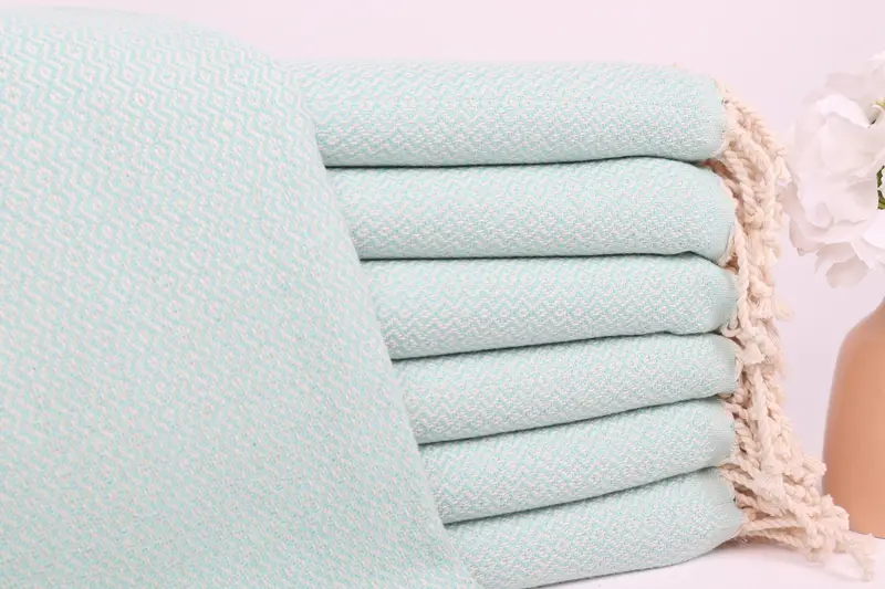 70x40 Cotton Diamond Towel, Gift For Wedding Day, Sand-free towel, Personalised Gift, Housewarming Gift, Peshtemal Towel, Monogram Beach Towel - 1
