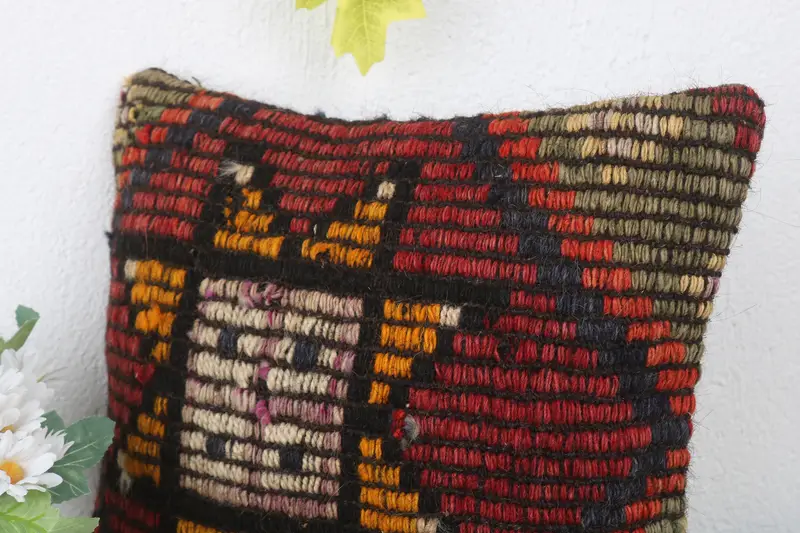 Interior Designer Pillow, 12x12 Red Cushion, Bohemian Cushion Pillow, Kilim Pillow Cover, Pillow Sham, Kilim Pillow, Morroccon Kilim Cushion Cushion - 5