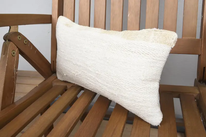 8x16 Beige Pillow Sham, Cushion Case, Pillow for Sofa, Tribal Pillow Case, Southwestern Cushion Cover, Handmade Kilim Cushion, Turkish Pillow - 3