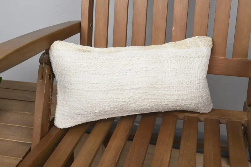 8x16 Beige Pillow Sham, Cushion Case, Pillow for Sofa, Tribal Pillow Case, Southwestern Cushion Cover, Handmade Kilim Cushion, Turkish Pillow - 1