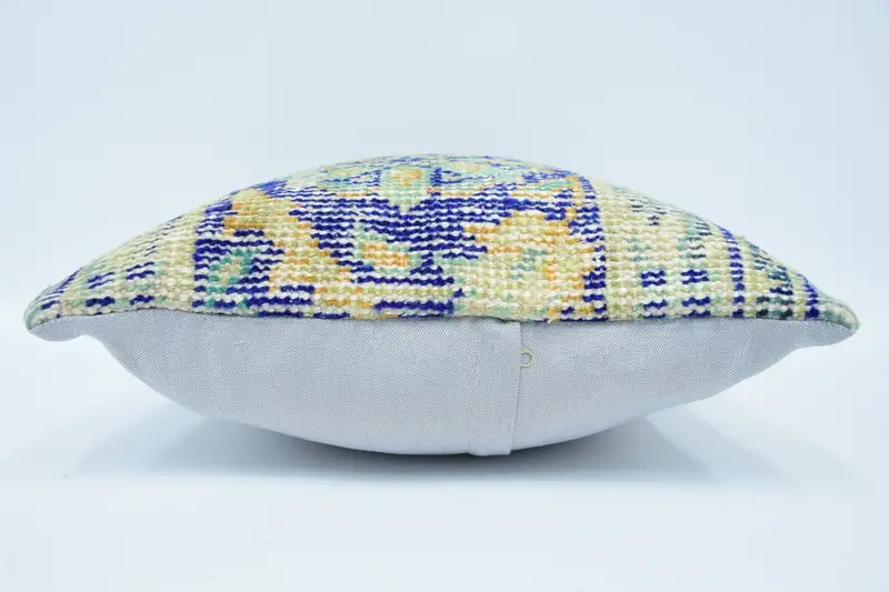 Antique Pillows, 18x18 Blue Cushion Cover, Pillow for Sofa, Kilim Pillow Cover, Cushion Case, Outdoor Bolster Pillow Sham, Meditation Pillow Cover - 5