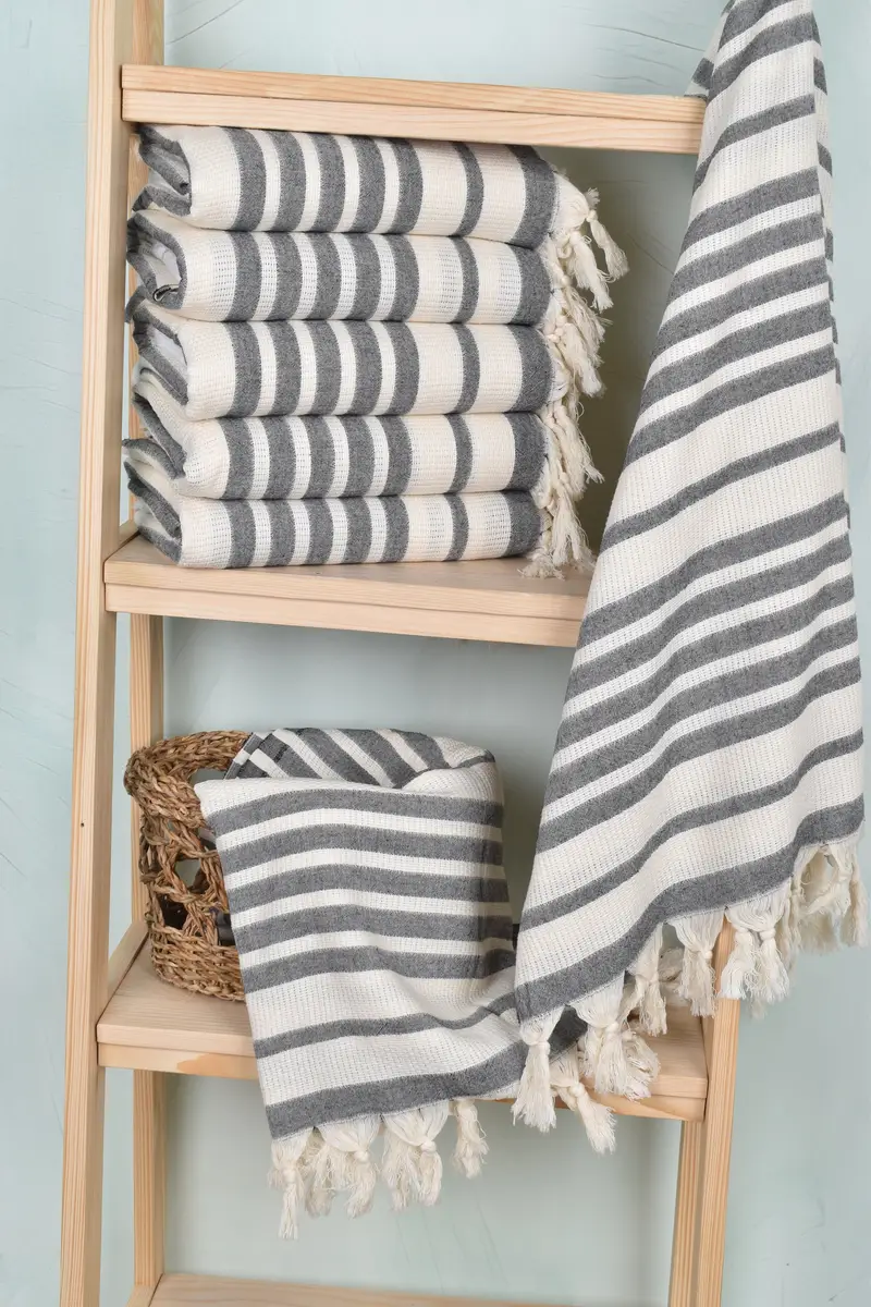 Custom Bath Towel, Custom Beach Towel, Bachelorette Party Gifts, Housewarming Gift, Hammam towel, Best Friend Gift Ideas, 70x34 Cotton Striped Towel - 3
