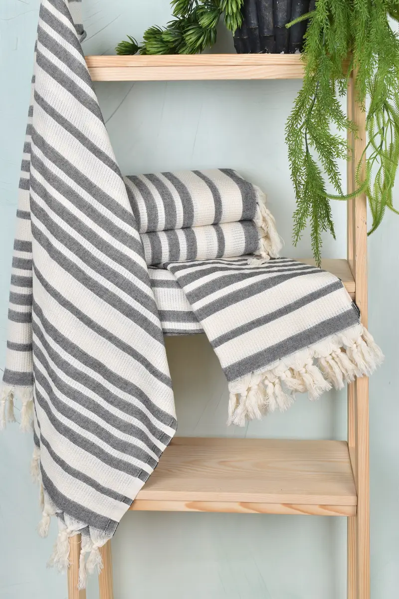 Custom Bath Towel, Custom Beach Towel, Bachelorette Party Gifts, Housewarming Gift, Hammam towel, Best Friend Gift Ideas, 70x34 Cotton Striped Towel - 6