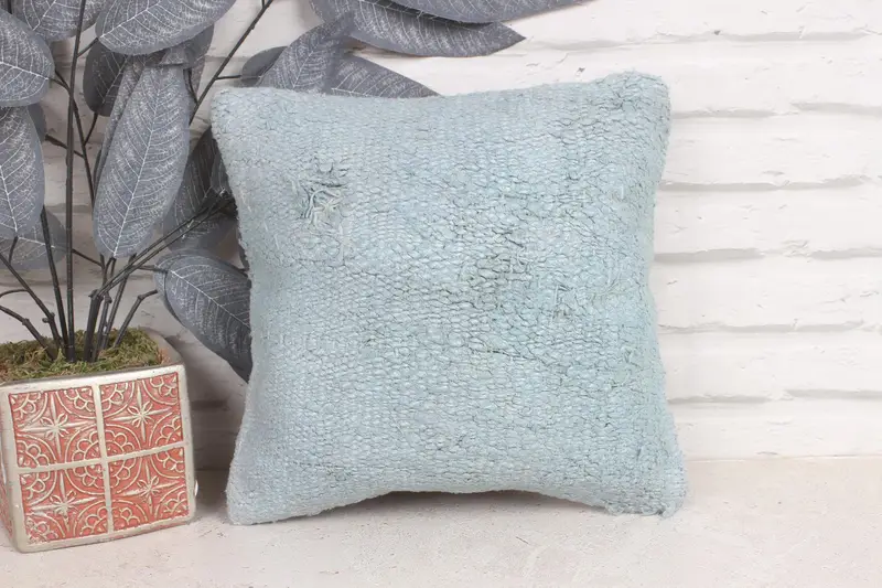 Interior Designer Pillow, Pillow Cover, Kilim Pillow, 12x12 Green Cushion Cover, Boho Pillow Sham Cover, Handwoven Pillow Case, Custom Pillow Case - 1