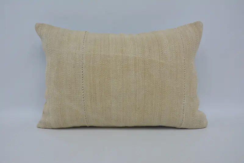Handmade Kilim Cushion, 16x24 Beige Pillow, Pillow Cover, Accent Throw Pillow Sham, Home Decor Pillow, Pet Pillow Case, Kilim Pillow Cover - 1