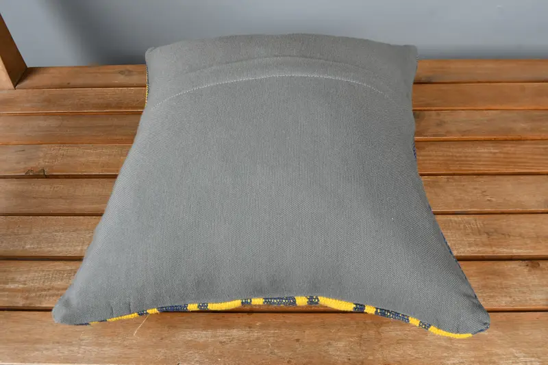Seat Cushion Case, Christmas Cushion, Cushion Case, Antique Pillows, Vintage Kilim Pillow, 16x16 Yellow Cushion, Car Cushion, Kilim Cushion Sham - 5
