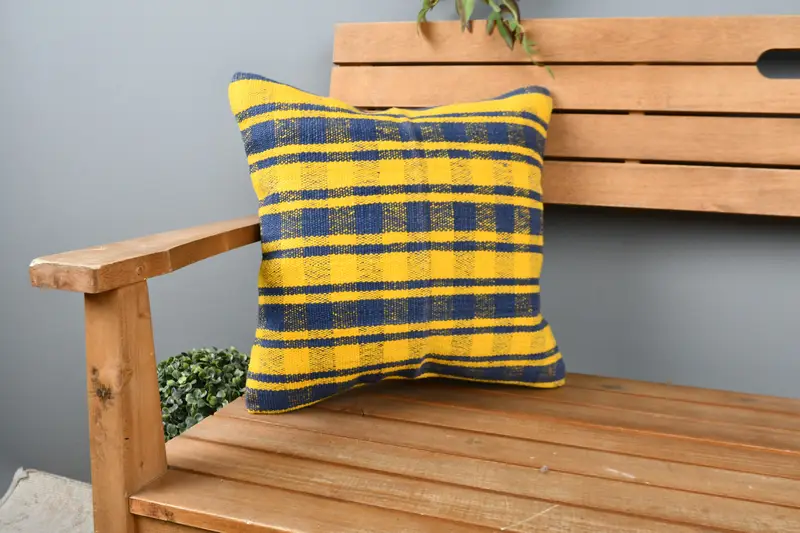 Seat Cushion Case, Christmas Cushion, Cushion Case, Antique Pillows, Vintage Kilim Pillow, 16x16 Yellow Cushion, Car Cushion, Kilim Cushion Sham - 1