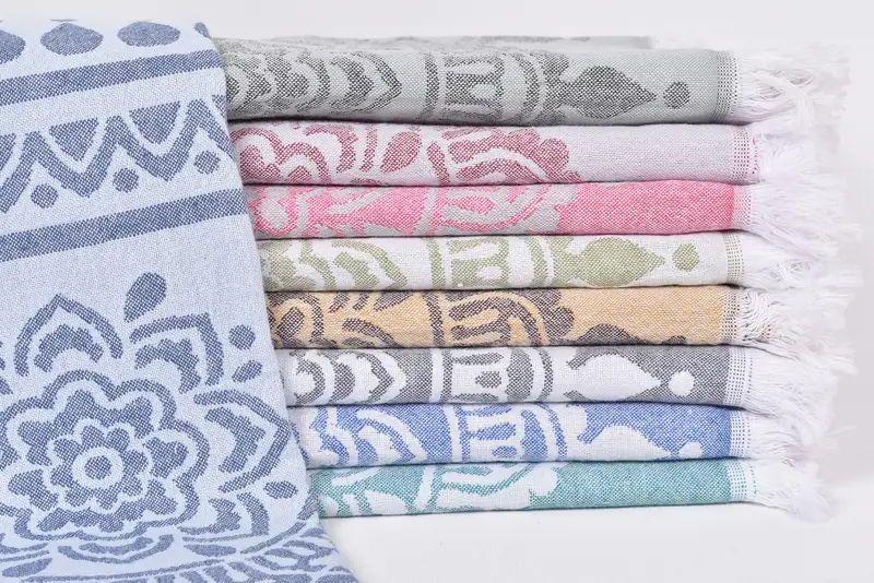 Personalized Turkish Cotton Benetton Green Floral Towel, 70x40 Inches