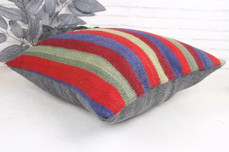 Aesthetic Pillow Sham, Home Decor Pillow, Pillow Sham, 24x24 Red Cushion Cover, Kilim Pillow, Sofa Bolster Cushion Case, Interior Designer Pillow - 6