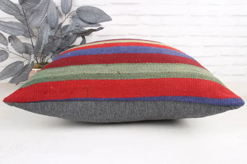 Aesthetic Pillow Sham, Home Decor Pillow, Pillow Sham, 24x24 Red Cushion Cover, Kilim Pillow, Sofa Bolster Cushion Case, Interior Designer Pillow - 5