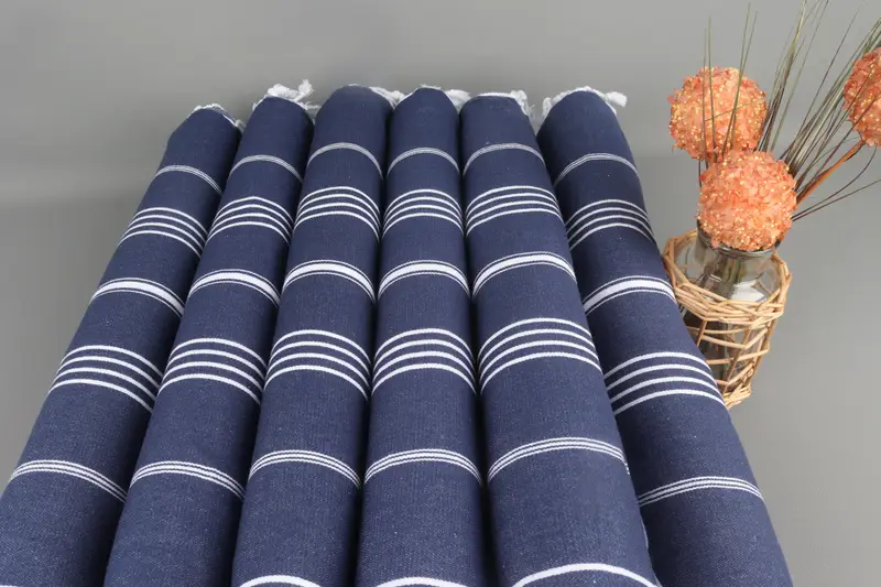 Unique Wedding Gift, Gift For Him, 70x40 Cotton Striped Towel, Bridesmaid Favors, Handmade Gift, Sand-Resistant Peshtemal, Monogram Beach Towel - 3