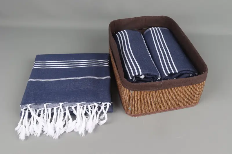 Unique Wedding Gift, Gift For Him, 70x40 Cotton Striped Towel, Bridesmaid Favors, Handmade Gift, Sand-Resistant Peshtemal, Monogram Beach Towel - 5
