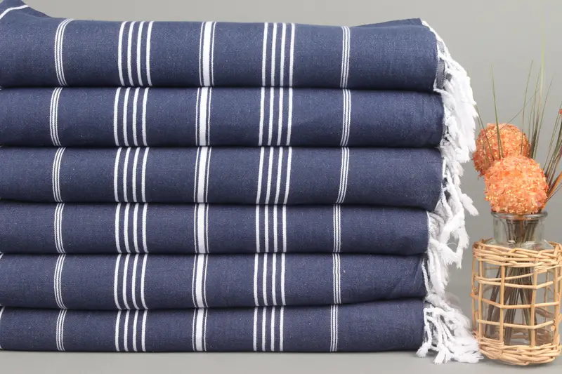 Unique Wedding Gift, Gift For Him, 70x40 Cotton Striped Towel, Bridesmaid Favors, Handmade Gift, Sand-Resistant Peshtemal, Monogram Beach Towel - 2