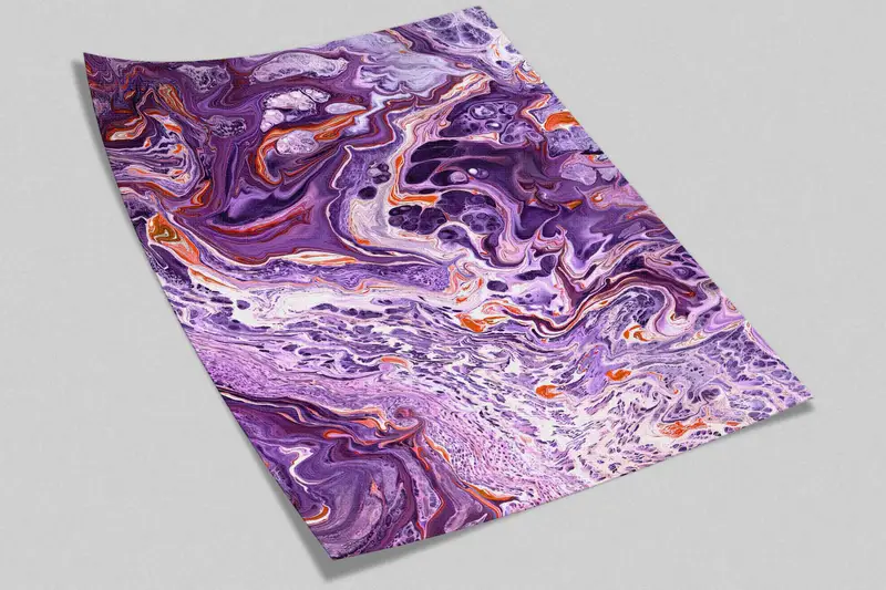 Purple Wall Art, Purple Alcohol Ink Art Wall Decor, Alcohol Ink Wall Paper, Contemporary Wall Stickers, 3D Wallpaper, Do It Yourself, - 8