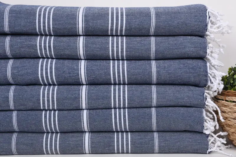 Woven Throw Blanket, Bachelorette Party Favors, Organic Throw, Wedding Favors, Beach Blanket, 88x60 Cotton Striped Towel, Beach Theme Wedding Gift - 3