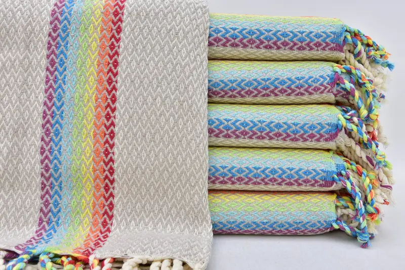 Valentines Day Gift Idea, Bachelorette Party Gift, Bridal Shower Favors, Turkish beach towel with fringe, 70x40 Cotton Diamond Towel, Thin towel - 1