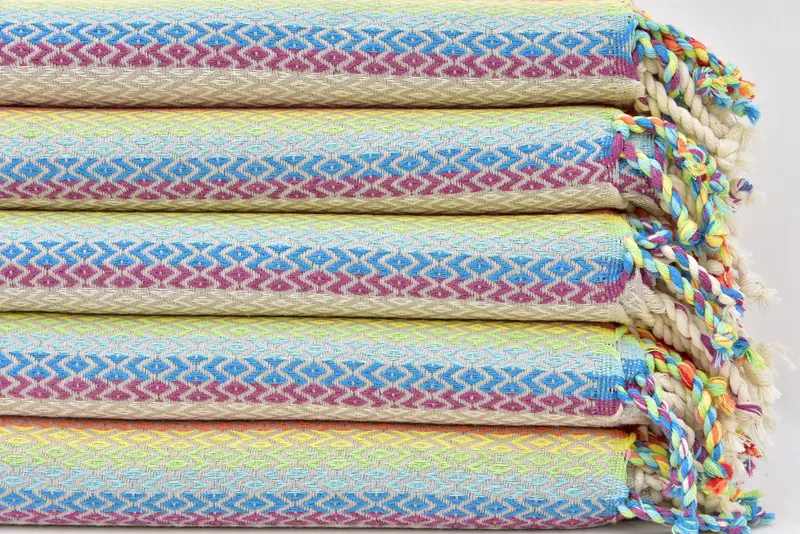 Valentines Day Gift Idea, Bachelorette Party Gift, Bridal Shower Favors, Turkish beach towel with fringe, 70x40 Cotton Diamond Towel, Thin towel - 4