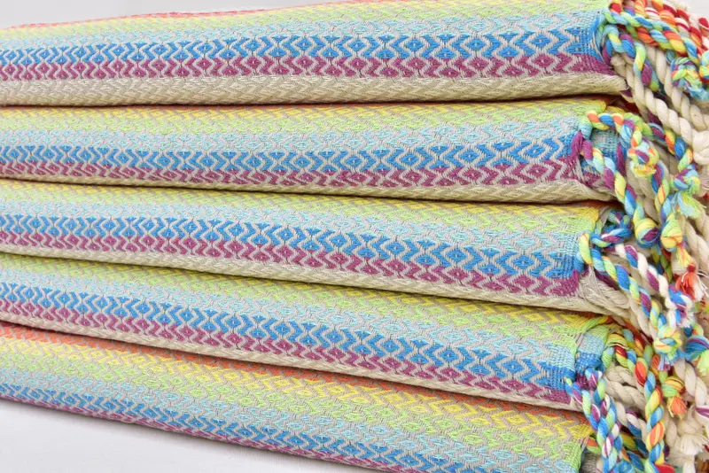 Valentines Day Gift Idea, Bachelorette Party Gift, Bridal Shower Favors, Turkish beach towel with fringe, 70x40 Cotton Diamond Towel, Thin towel - 5