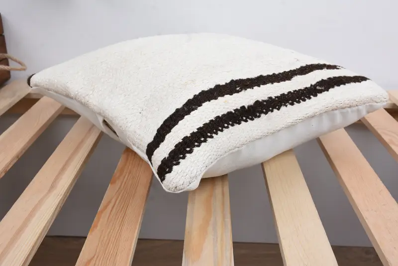 Vintage Pillow, Farmhouse Cushion Case, 14x14 White Cushion, Kilim Pillow, Ethnic Pillow Cover Pillow Cover, Pillow Sham, Kilim Pillow Cover - 6