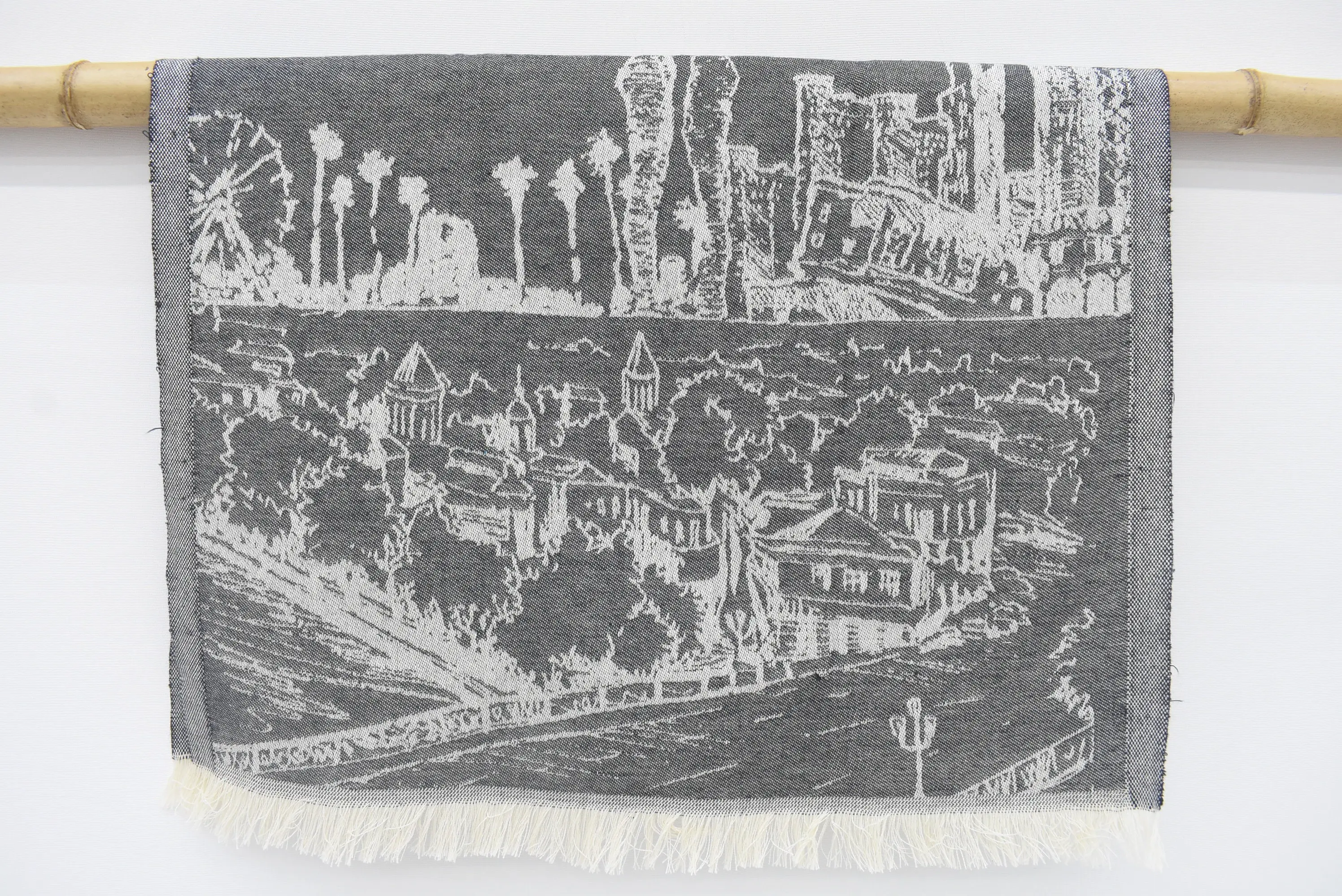 Soft Handmade Dish Towel, Dark Gray Patterned, 75x50 cm, Cotton - 1