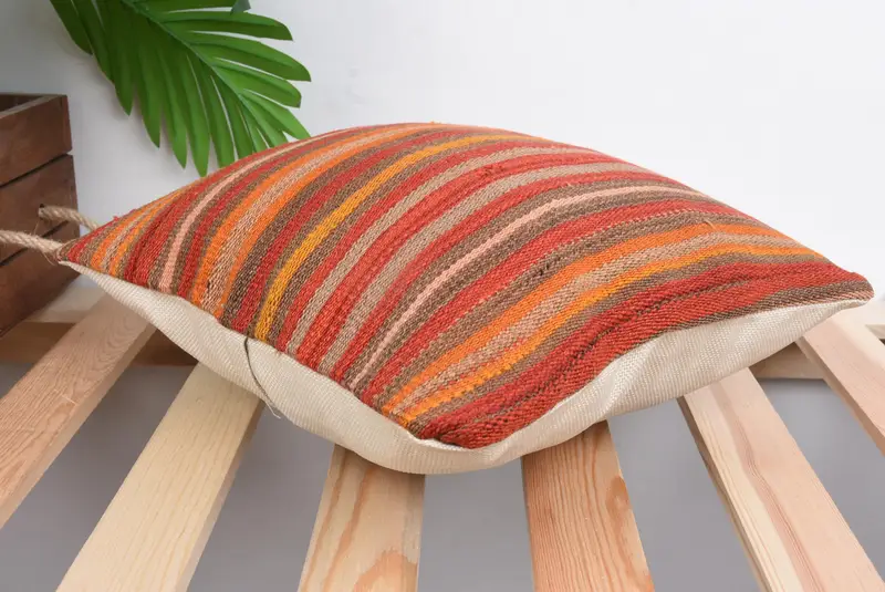 Art Deco Cushion Cover, Home Decor Pillow, Pillow Sham, 12x12 Red Pillow, Floor Pillow Case, Vintage Pillow, Vintage Kilim Pillow - 6