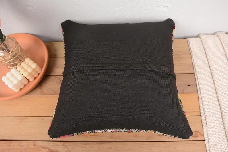 Boho Pillow Sham Cover, Vintage Pillow, Antique Pillows, Seat Pillow, Pillow Case, 18x18 Red Cushion Cover, Bolster Throw Pillow - 6