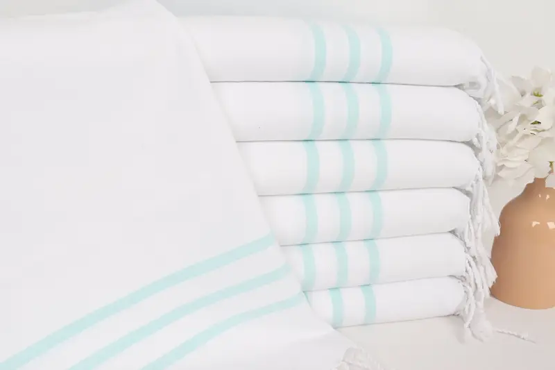 Wedding Favors, Organic Towel, Small Bath Towels, Monogram Kitchen Towel, Personalized Home Gift Wedding, Christmas Gift, 40x24 Cotton Striped Towel - 1