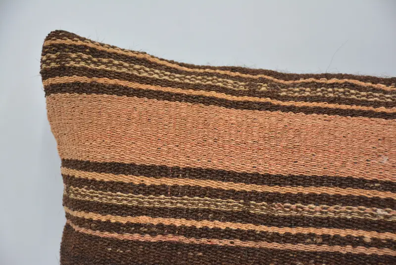 12x24 Inches Brown & Orange Pillow, Handmade Geometric Throw Pillow - 2