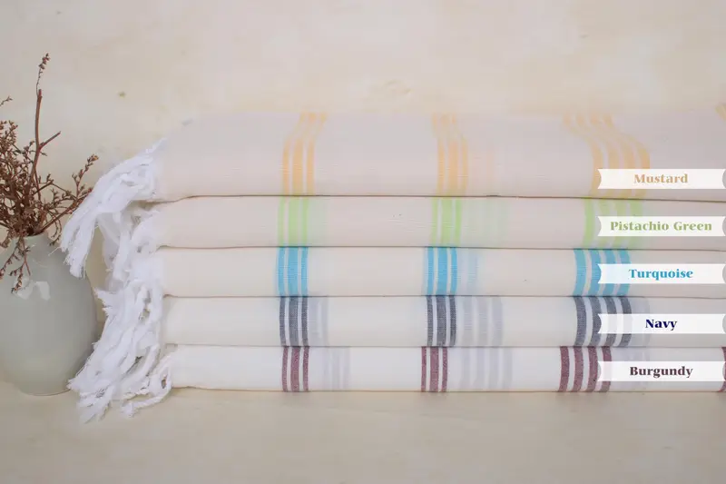Pamuklu havlu, hızlı kuru peshtemal, 70x40 pamuklu çizgili havlu, yumuşak havlu, spa hediye havlu, yoga havlu, benzersiz hediye, yumuşak ve emici Türk havlu - 2
