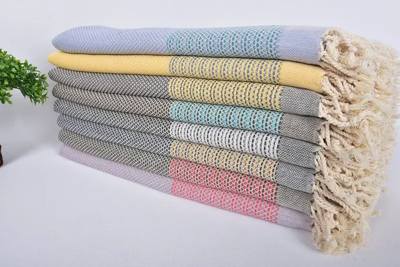 Quick-Dry Beach Towel, 70x40 Cotton Geometric Towel, Halloween Gifts, Luxury Turkish Bath Towel, Bridal Shower Gift, Organic towel, Peshtemal Towel - 3