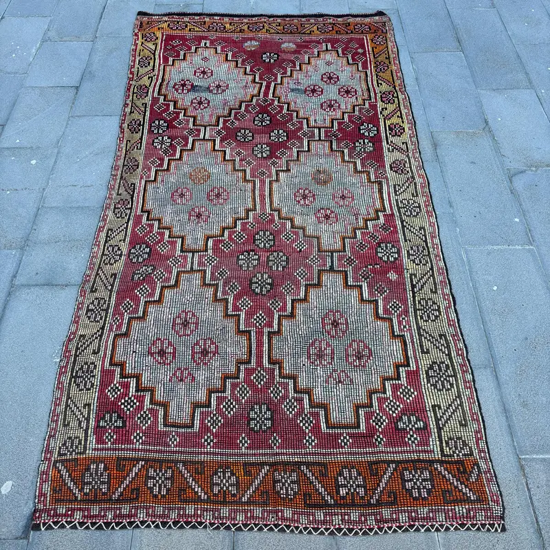 Pembe Ombré Halı, 5x9 ft Şık Ev Vurgusu