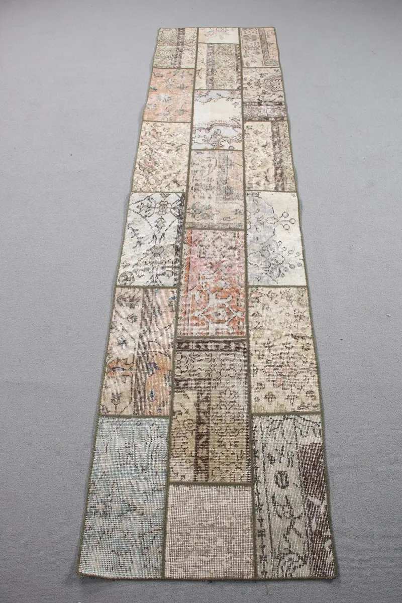2.1x8.6 ft Turkish Rug, Oushak Rug, Brown Rug Wool - 1