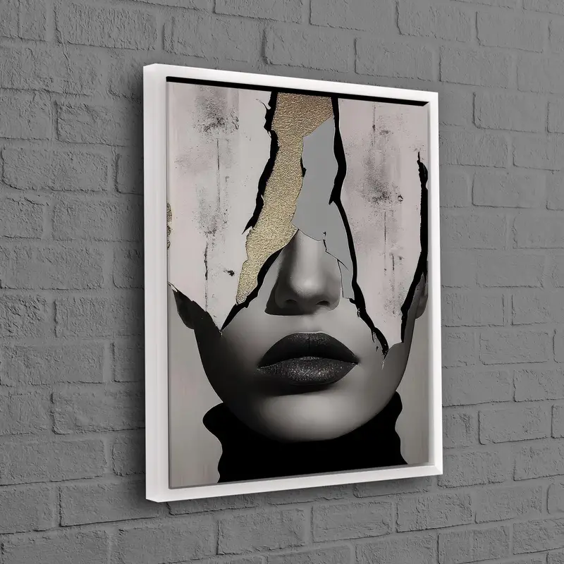 Elegant Gray Abstract Fashion Canvas Print for Women