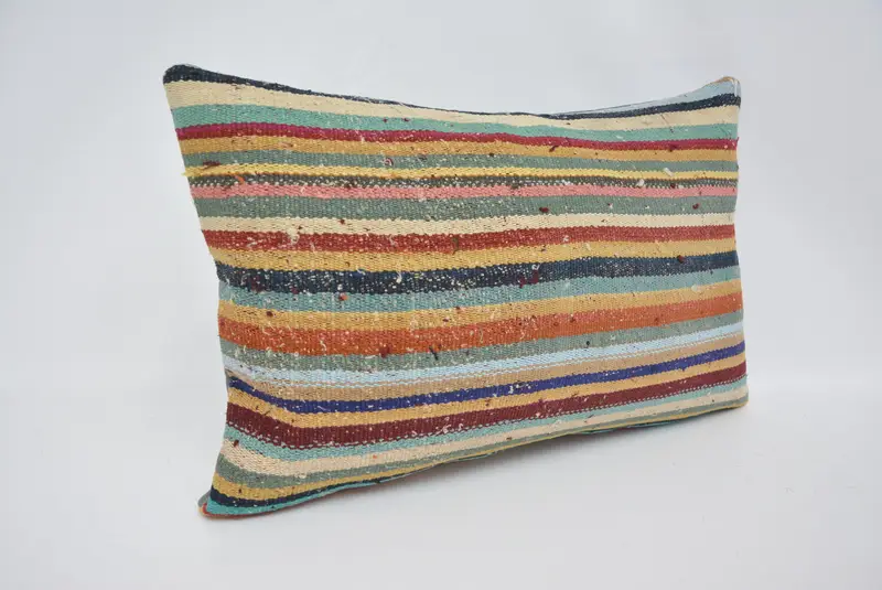Boho Pillow Sham Cover, Morroccon Kilim Cushion Cushion Case, 16x24 Rainbow Pillow, Turkish Pillow, Vintage Pillow, Pillow, Cotton Pillow Sham - 3