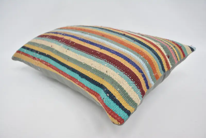 Boho Pillow Sham Cover, Morroccon Kilim Cushion Cushion Case, 16x24 Rainbow Pillow, Turkish Pillow, Vintage Pillow, Pillow, Cotton Pillow Sham - 6