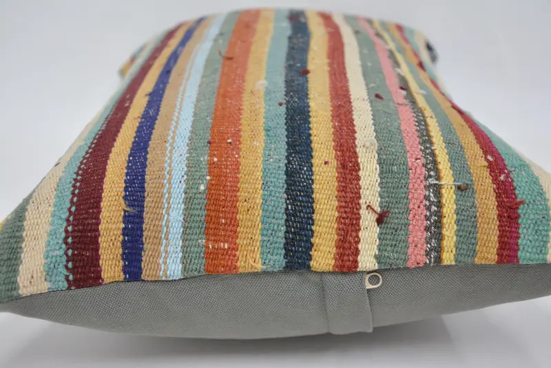 Boho Pillow Sham Cover, Morroccon Kilim Cushion Cushion Case, 16x24 Rainbow Pillow, Turkish Pillow, Vintage Pillow, Pillow, Cotton Pillow Sham - 5