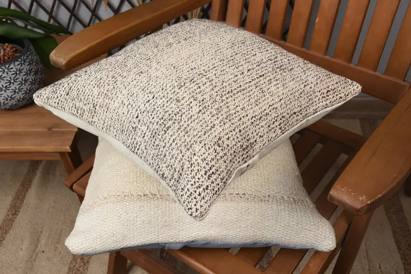 14x14 Beige Pillow Cover, Home Decor Pillow, Pillow Case, Kilim Pillow Cover, Handmade Kilim Cushion, Living Room Throw Cushion Case - 4