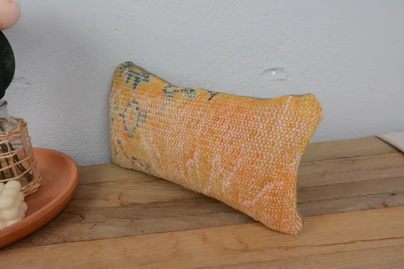 Authentic Pillow Sham, Home Decor Pillow, Floor Cushion Case, Pet Cushion Cover, Antique Pillows, 8x16 Yellow Cushion, Boho Pillow, Pillow Case - 4