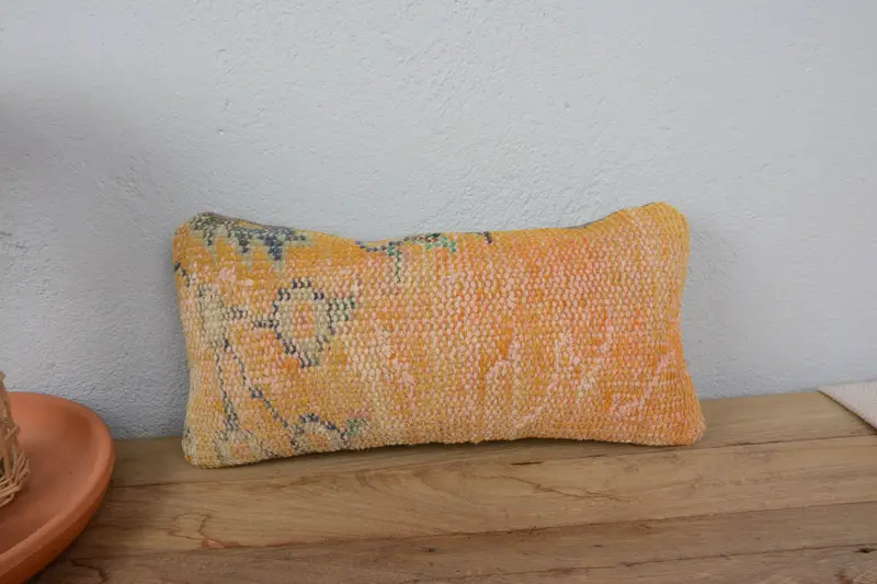 Authentic Pillow Sham, Home Decor Pillow, Floor Cushion Case, Pet Cushion Cover, Antique Pillows, 8x16 Yellow Cushion, Boho Pillow, Pillow Case - 2