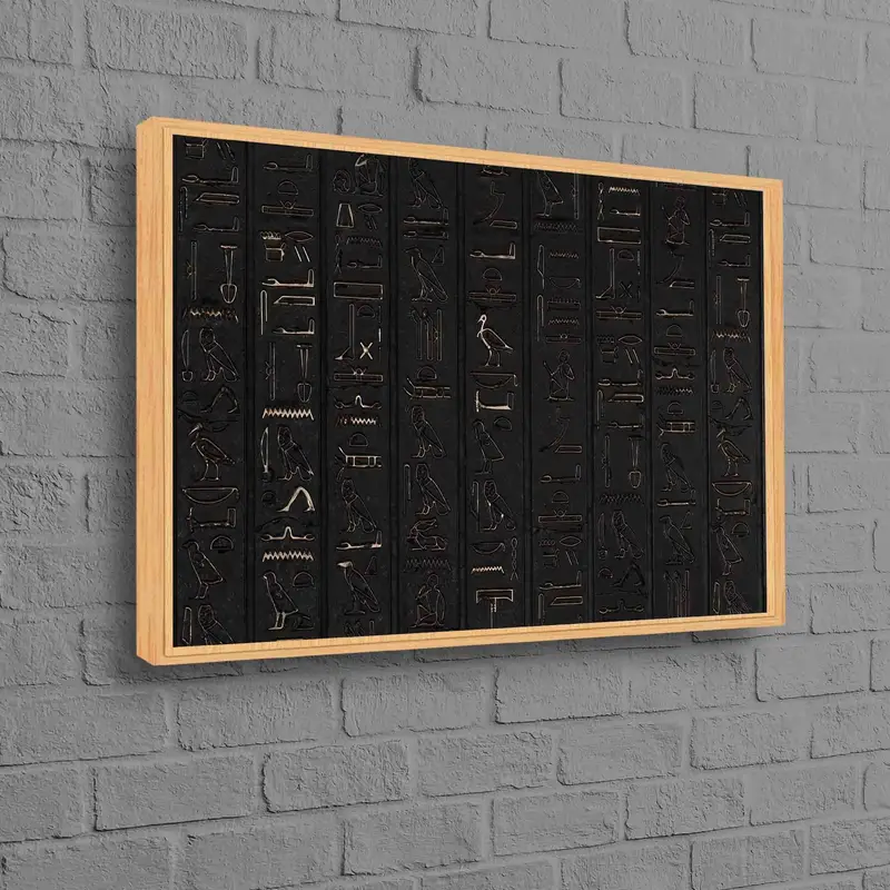 古代エジプトの象形文字プリントキャンバス: トレンディなオフィス装飾