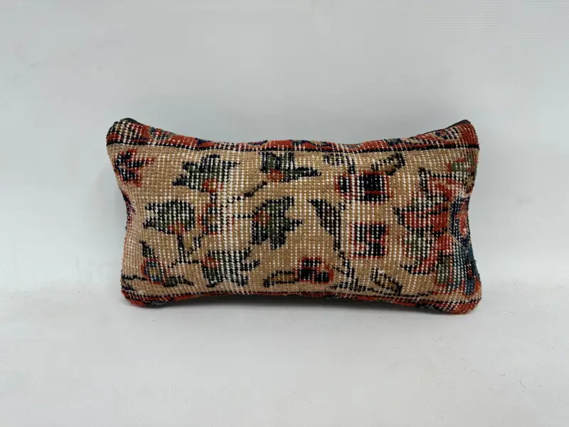 8x16 Beige Cushion, Pillow Case, Boho Pillow, Vintage Kilim Pillow, Vintage Pillow, Art Deco Cushion Case, Armchair Cushion Cover - 1